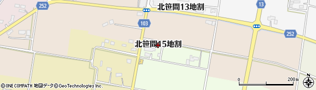 岩手県花巻市北笹間第１５地割周辺の地図