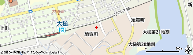 岩手県大槌町（上閉伊郡）須賀町周辺の地図