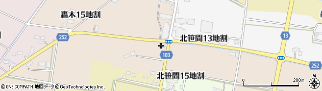 岩手県花巻市北笹間第１４地割周辺の地図