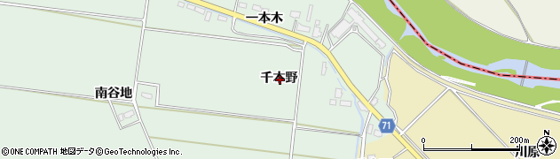 秋田県横手市黒川千本野周辺の地図