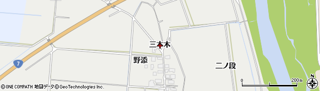 秋田県由利本荘市宮内（三本木）周辺の地図