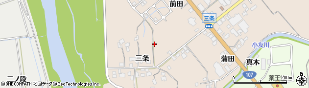 秋田県由利本荘市三条周辺の地図