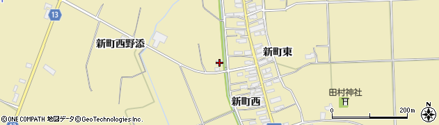 秋田県横手市大雄新町西250周辺の地図