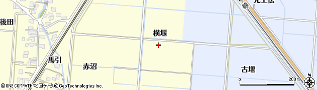秋田県由利本荘市藤崎（横堰）周辺の地図