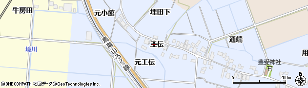 秋田県由利本荘市埋田（工伝）周辺の地図