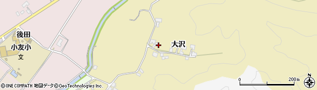 秋田県由利本荘市大沢（大沢）周辺の地図