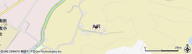 秋田県由利本荘市大沢周辺の地図