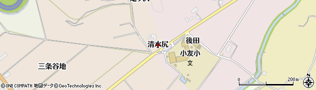 秋田県由利本荘市三条（清水尻）周辺の地図