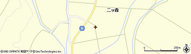 秋田県横手市大森町十日町東二ッ森周辺の地図