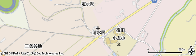 秋田県由利本荘市三条（定ヶ沢）周辺の地図