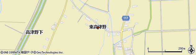 秋田県横手市大雄東高津野周辺の地図