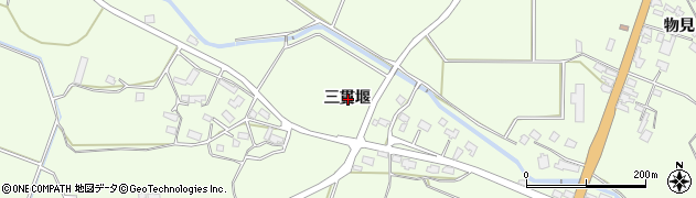 秋田県横手市金沢中野三貫堰周辺の地図