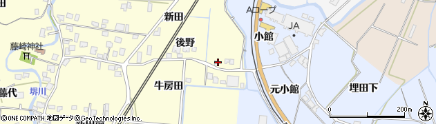 秋田県由利本荘市藤崎（新田）周辺の地図