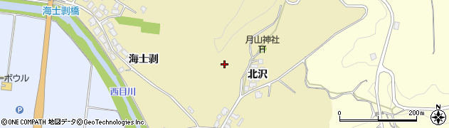 秋田県由利本荘市西目町海士剥北沢周辺の地図