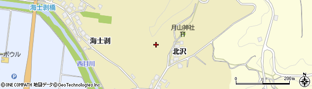 秋田県由利本荘市西目町海士剥（北沢）周辺の地図