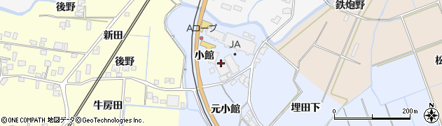 秋田県由利本荘市埋田（小館）周辺の地図