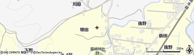 秋田県由利本荘市藤崎（堺田）周辺の地図