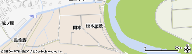 秋田県由利本荘市三条（松木屋敷）周辺の地図