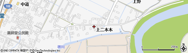 秋田県由利本荘市薬師堂（上二本木）周辺の地図