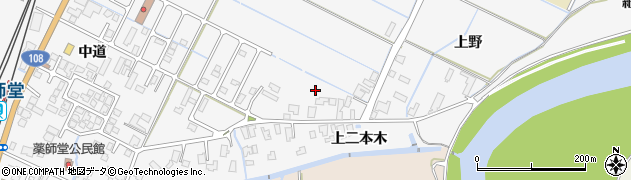 秋田県由利本荘市薬師堂（二本木）周辺の地図