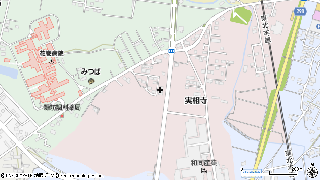 〒025-0035 岩手県花巻市実相寺の地図