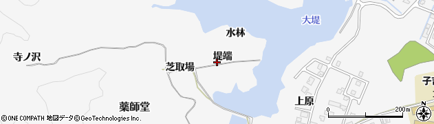 秋田県由利本荘市薬師堂堤端周辺の地図
