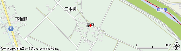 秋田県横手市黒川（悪戸）周辺の地図