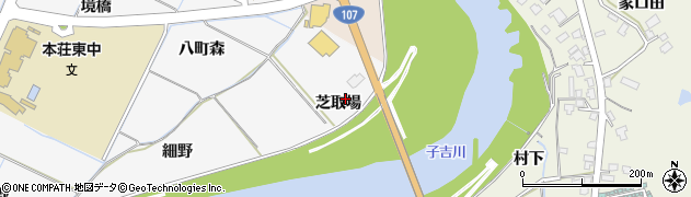 秋田県由利本荘市薬師堂芝取場周辺の地図