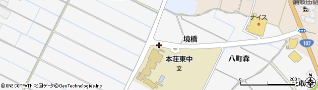 秋田県由利本荘市薬師堂境橋周辺の地図