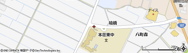 秋田県由利本荘市薬師堂（境橋）周辺の地図