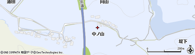 秋田県由利本荘市大中ノ沢（中ノ山）周辺の地図