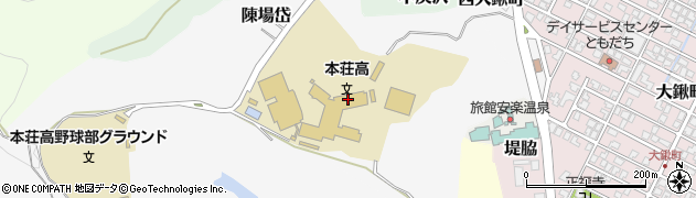 秋田県立本荘高等学校　定時制周辺の地図
