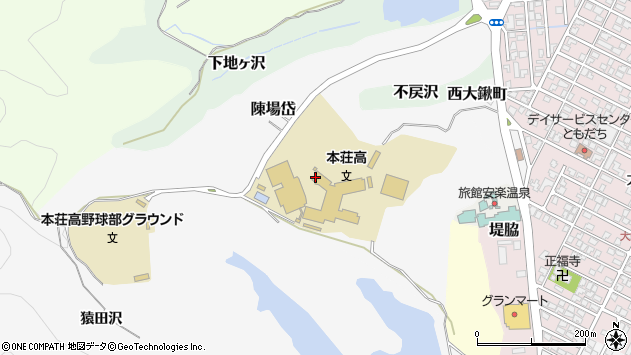 〒015-0869 秋田県由利本荘市陳場岱の地図