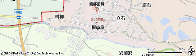 秋田県横手市金沢本町（根小屋）周辺の地図