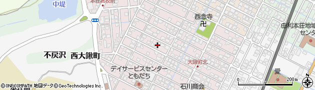 秋田県由利本荘市大鍬町周辺の地図