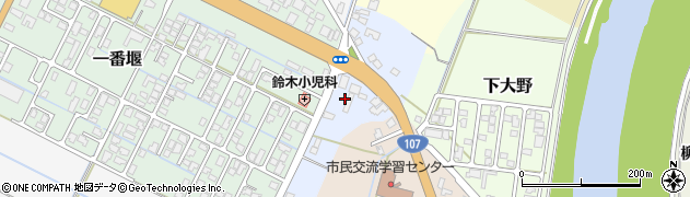 秋田県由利本荘市松街道周辺の地図