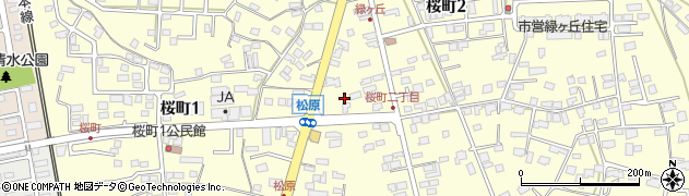 岩手県花巻市桜町周辺の地図