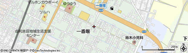 秋田県由利本荘市一番堰周辺の地図
