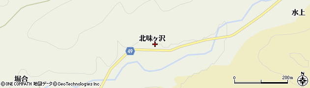 秋田県由利本荘市北ノ股（北味ヶ沢）周辺の地図