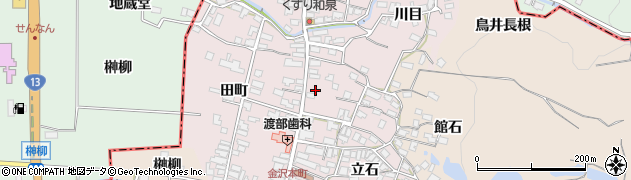 秋田県横手市金沢本町周辺の地図