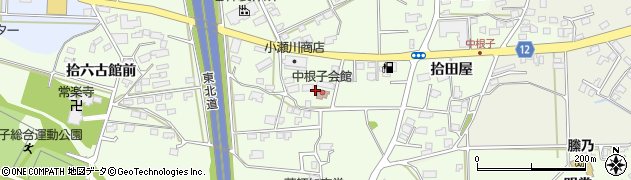 岩手県花巻市中根子中屋敷周辺の地図