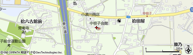岩手県花巻市中根子（中屋敷）周辺の地図