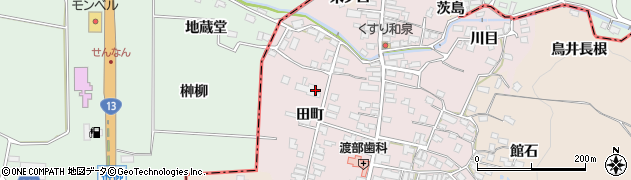 秋田県横手市金沢（田町）周辺の地図