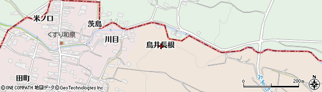 秋田県横手市金沢鳥井長根周辺の地図