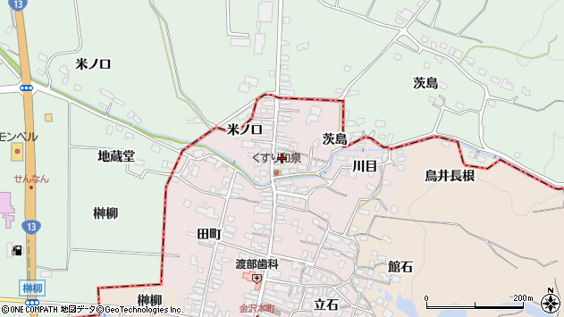〒013-0812 秋田県横手市金沢本町の地図
