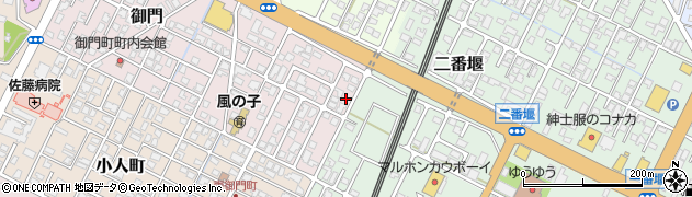 秋田県由利本荘市御門3周辺の地図