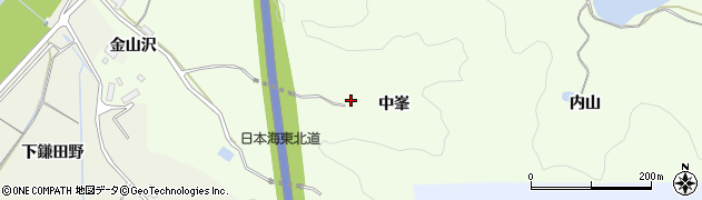 秋田県由利本荘市土谷（中峯）周辺の地図