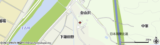 秋田県由利本荘市土谷（金山沢）周辺の地図