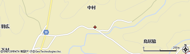 秋田県由利本荘市羽広中村68周辺の地図