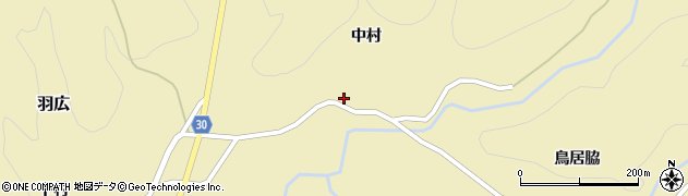 秋田県由利本荘市羽広中村47周辺の地図